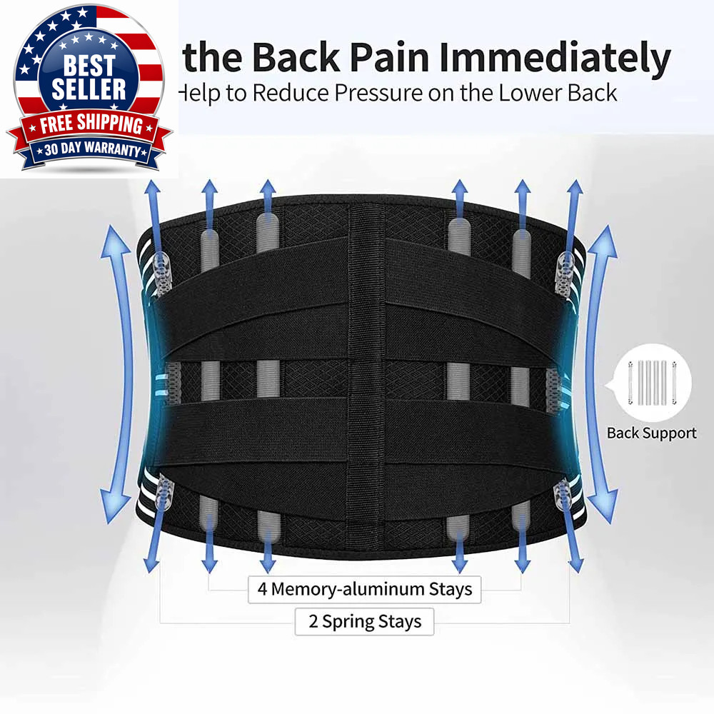 Double Pull Back Lumbar Support Belt Waist Orthopedic Corset Men Women Spine Dec