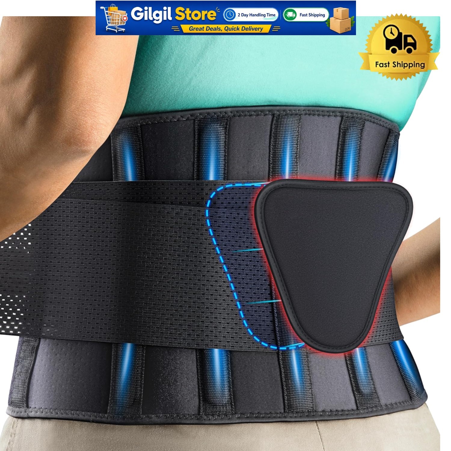 3XL Lumbar Support Belt for Sciatica and Scoliosis – Effective Pain Relief