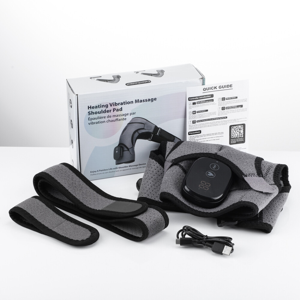 Heated Shoulder Brace Massage Rotator Cuff Support Compression Wrap Rechargeable
