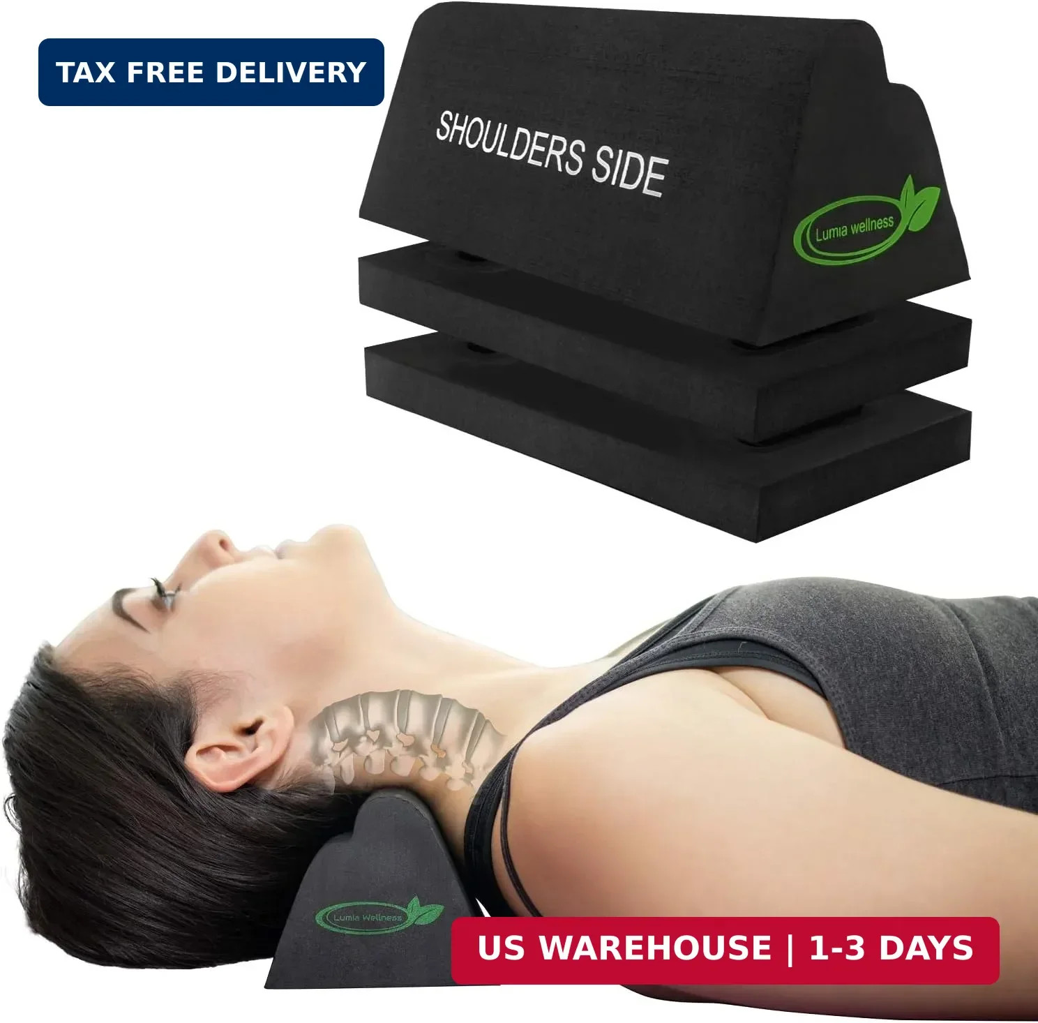Cervical Orthotic Traction Block, Firm, Spinal & Neck Alignment, Cervical Tracti