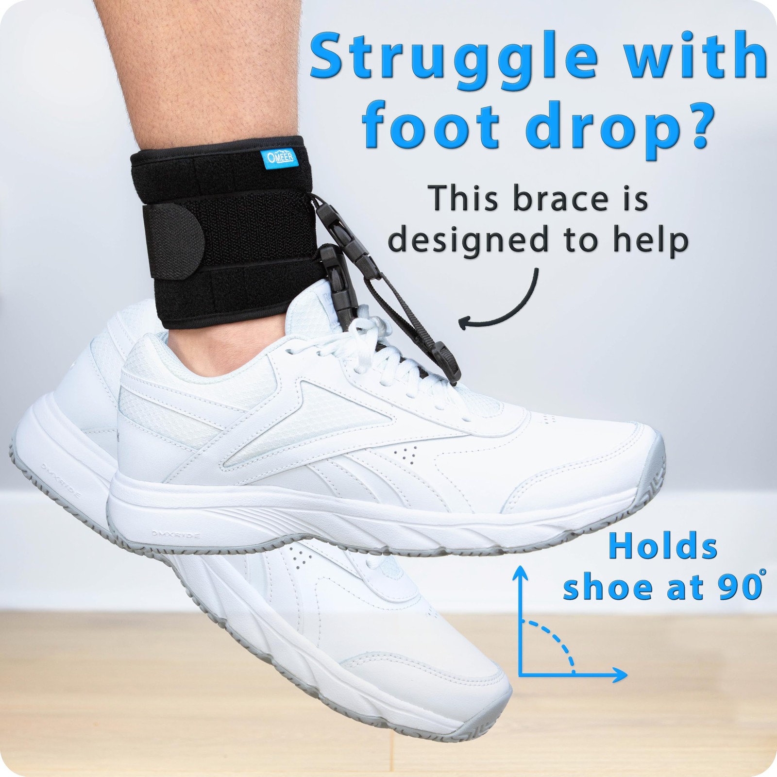 AFO Foot Drop Brace Adjustable Support Walking With Shoes Left Right Leg
