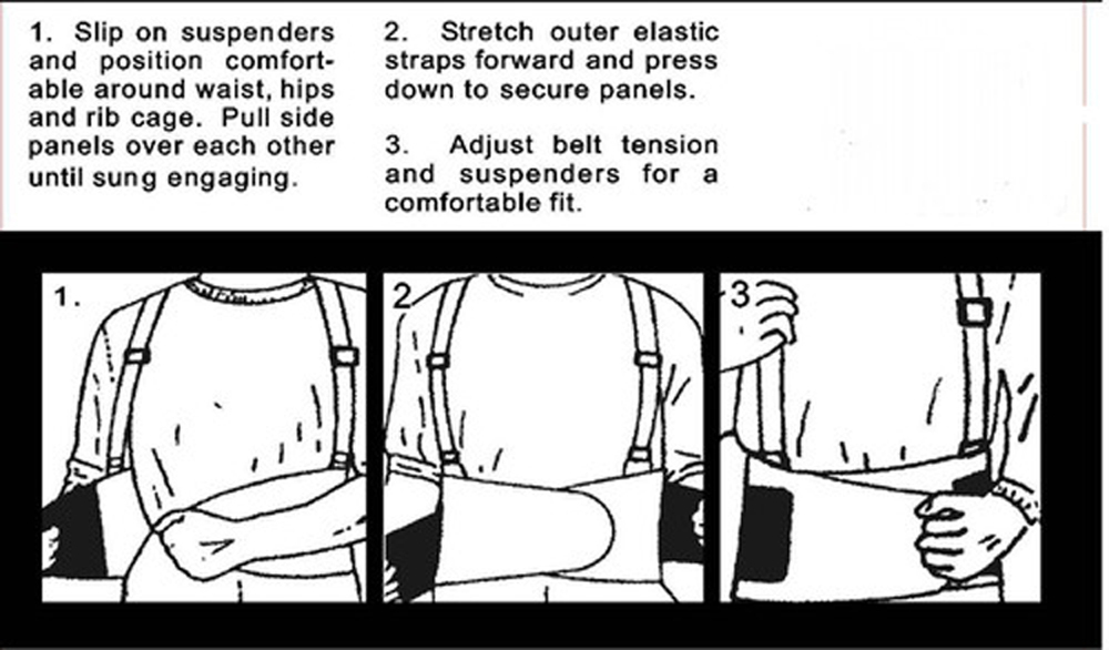 New Heavy Weight Lift Lumbar Lower Back Waist Support Belt Brace Suspenders Work