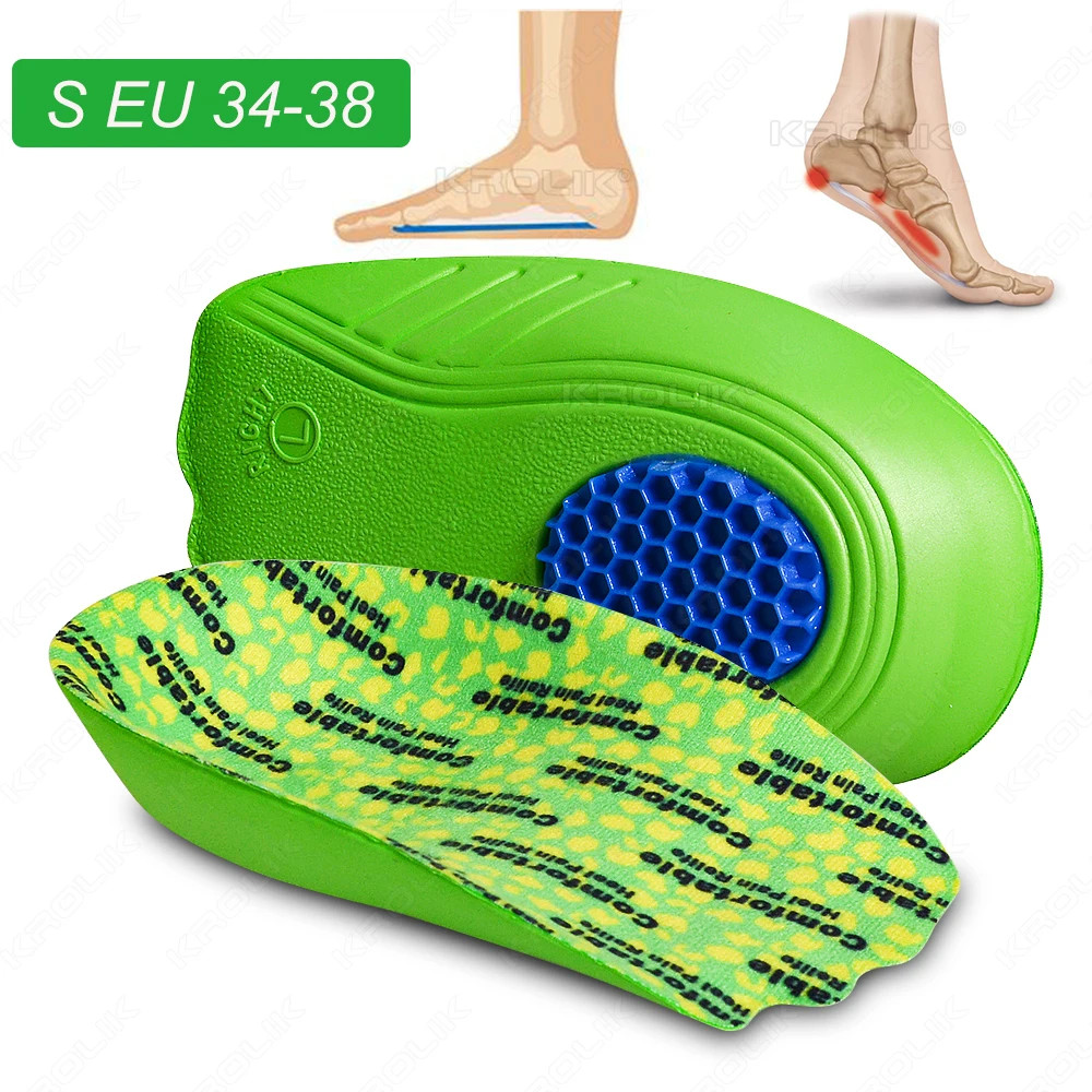 1 Pair EVA Flat Foot Orthotics Arch Support Half Shoe Soft and Comfort Pa