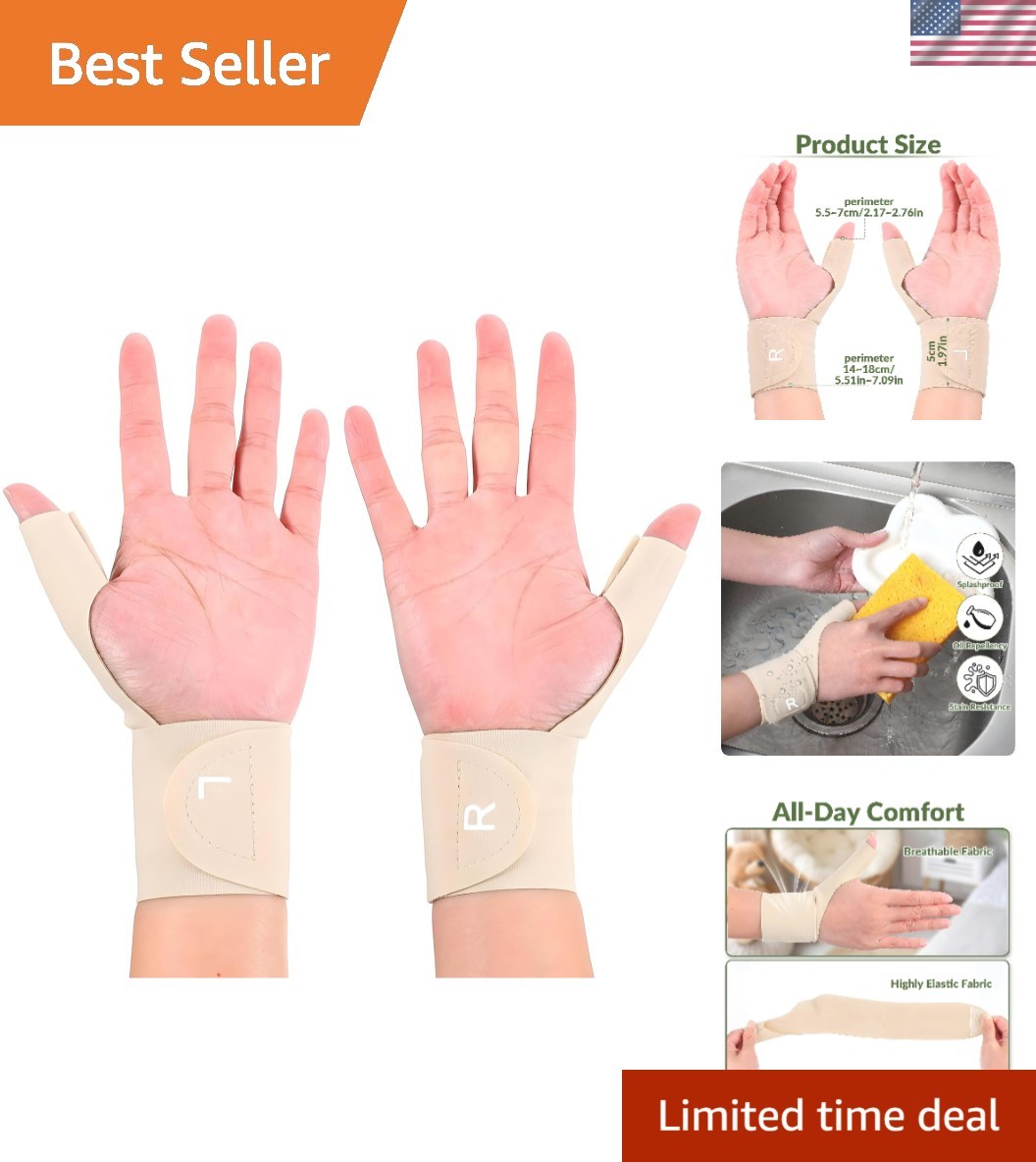 2 Pcs Soft Compression Wrist Brace – Arthritis Pain Relief Support in Skin Color