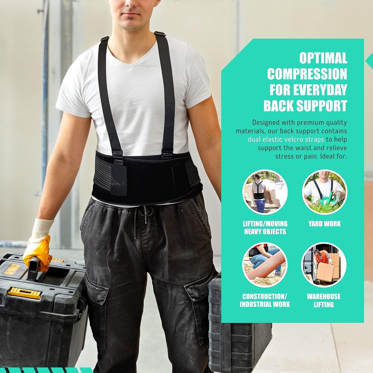 Soporte de espalda para trabajos de elevación para prevenir lesiones Talla L New