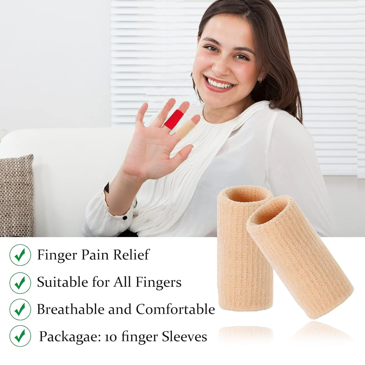 Finger Compression Sleeves Support, Finger Protectors Cots for Arthritis Swellin