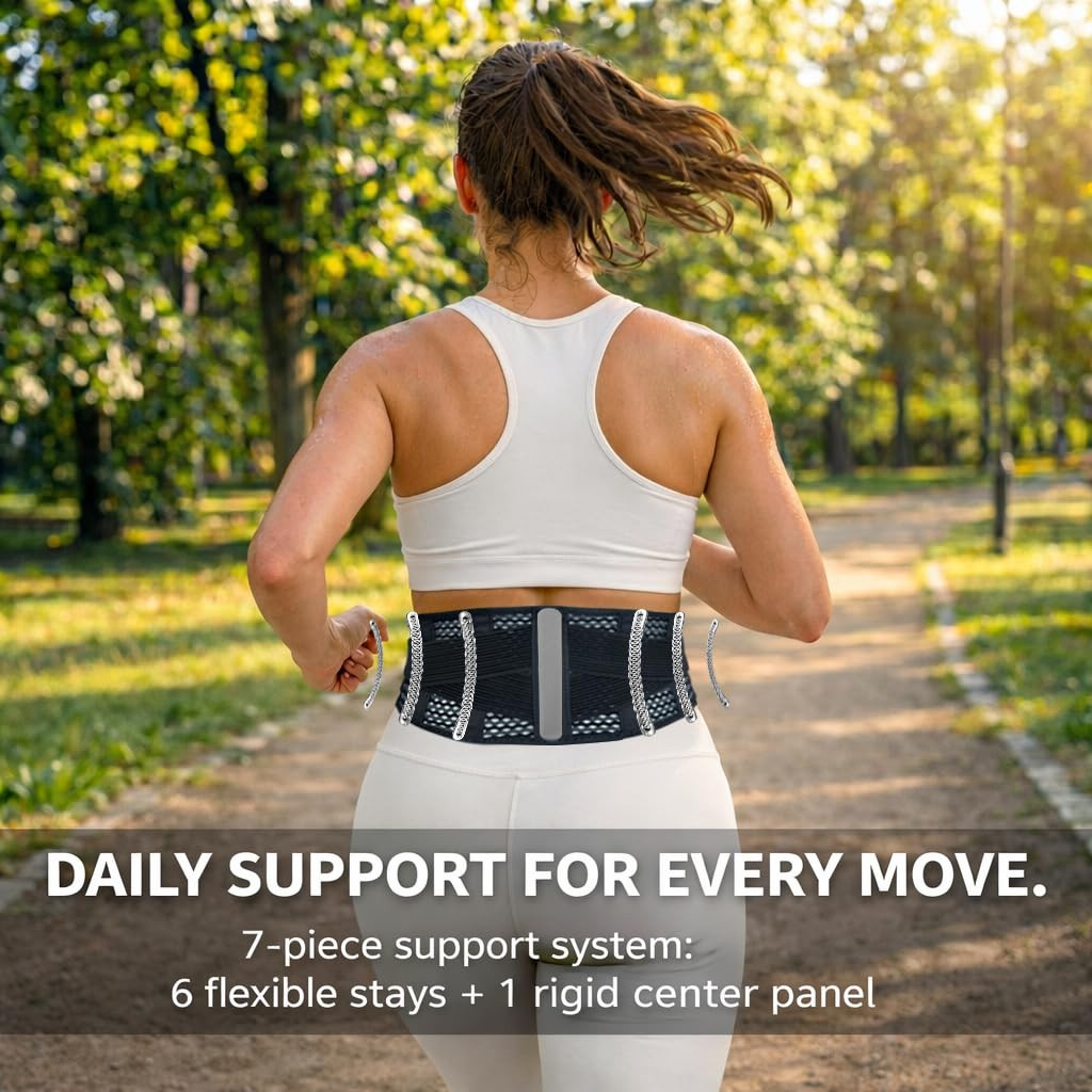 Breathable Back Brace for Lower Back Pain Relief – Lightweight 3D Air-Mesh Lumba
