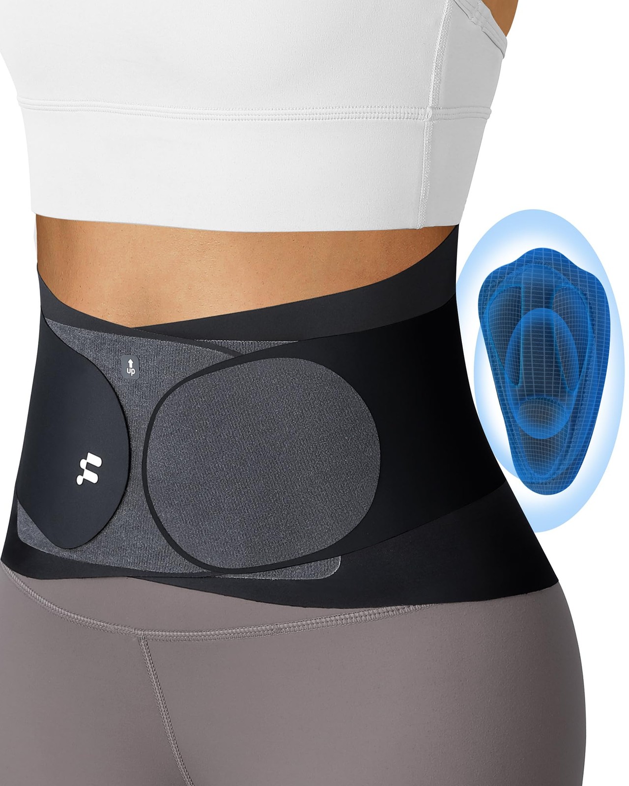 0.5mm Ultra Thin Back Brace with 3D Lumbar Pad, Seamless Yoga Fabric, Lightwe…