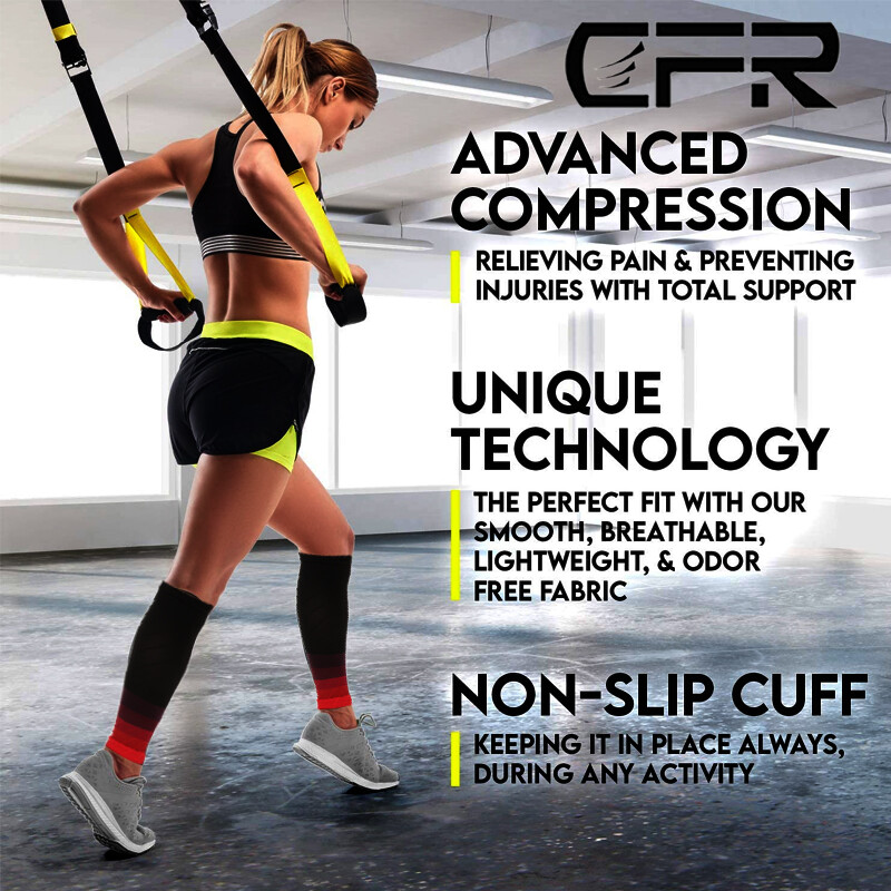 Pair Men Women Compression Socks Calf Sleeve Leg Support Brace 15-20mmHg Running