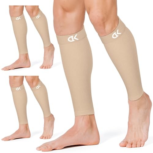 Calf Compression Sleeve for Women & Men Small-Medium 02 Beige/Beige/Beige