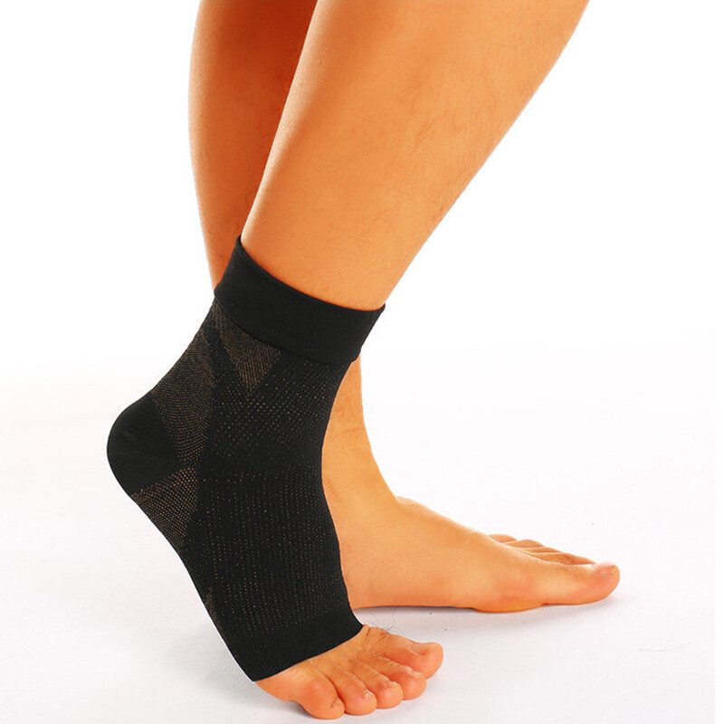 Copper Compression Foot Sleeve Ankle Brace Support Plantar Relief Pain Socks