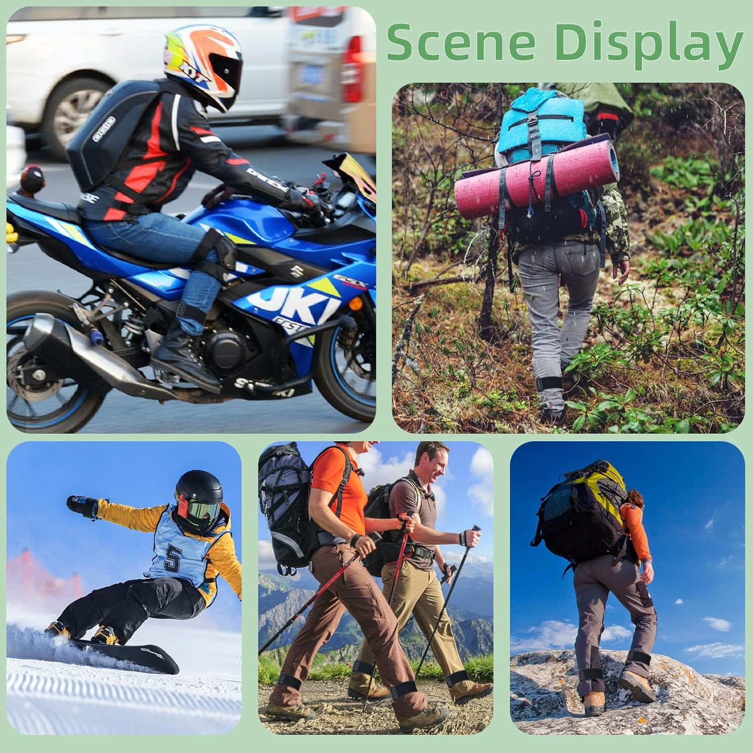 Adjustable Elastic Boot Straps with Anti-Slip Rubber for Outdoor Activities