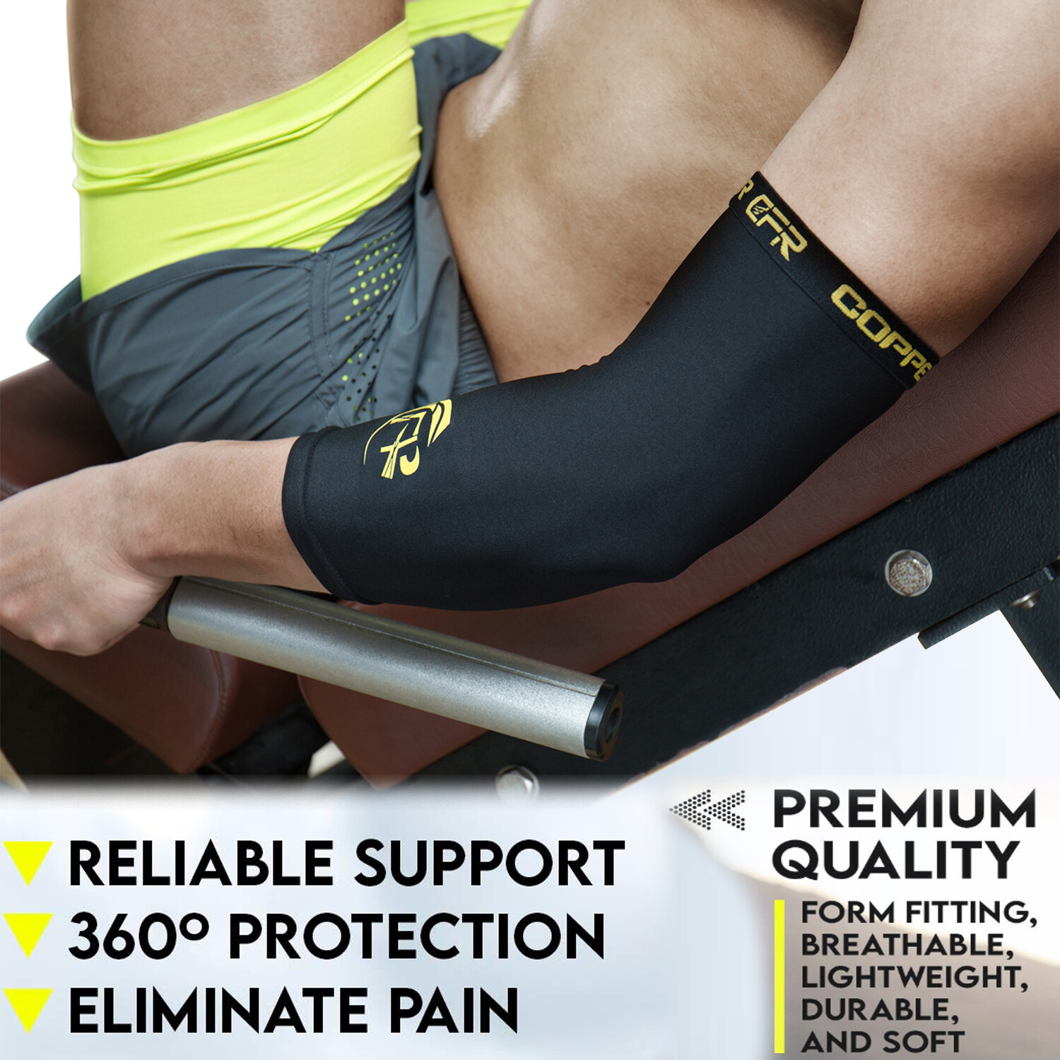 Copper Elbow Support Brace Arm Compression Sleeve Tennis Arthritis Joint Pain US
