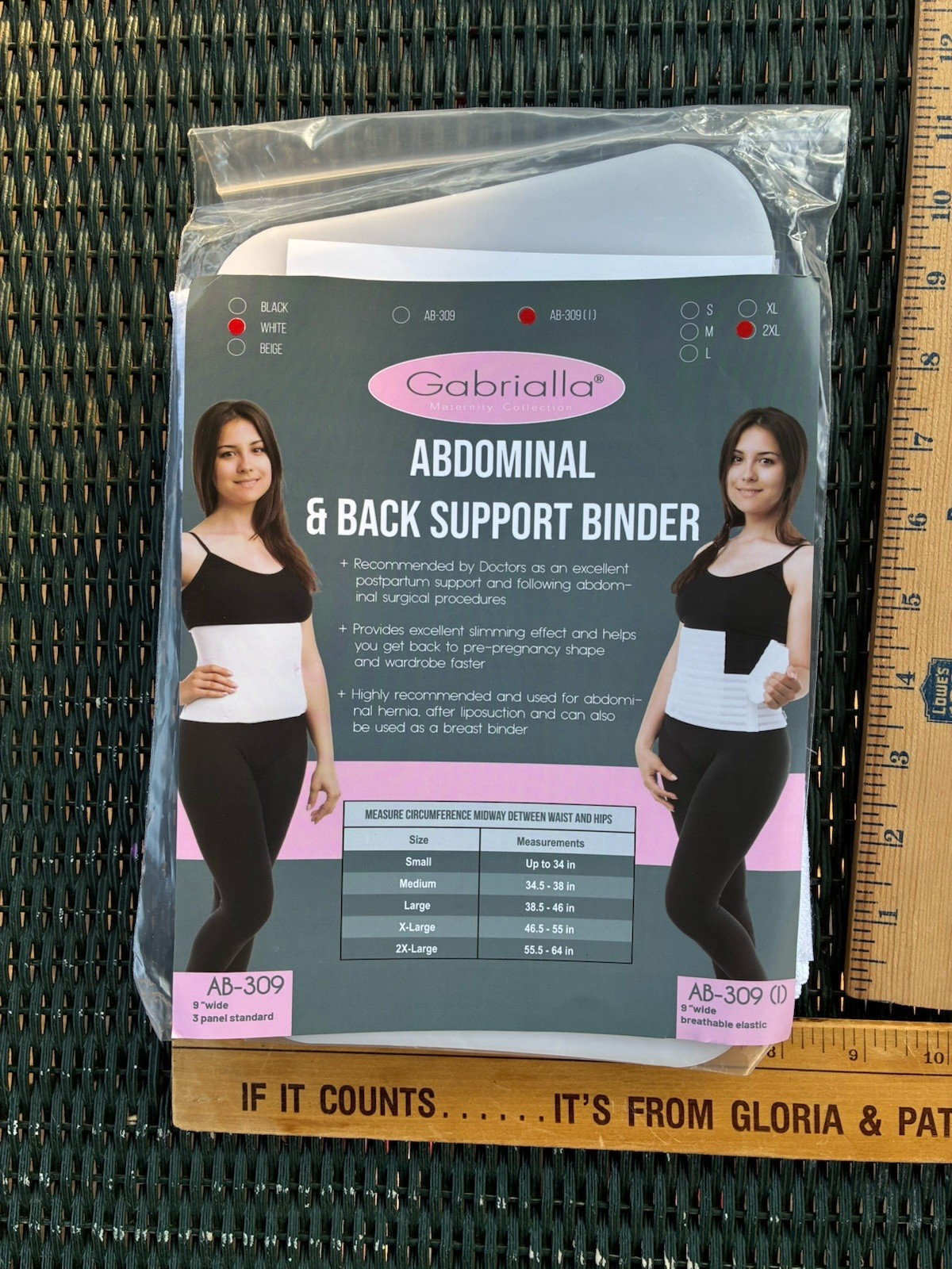 Gabrialla Maternity Collection Abdominal & Back Support Binder AB-309(1) 2XL