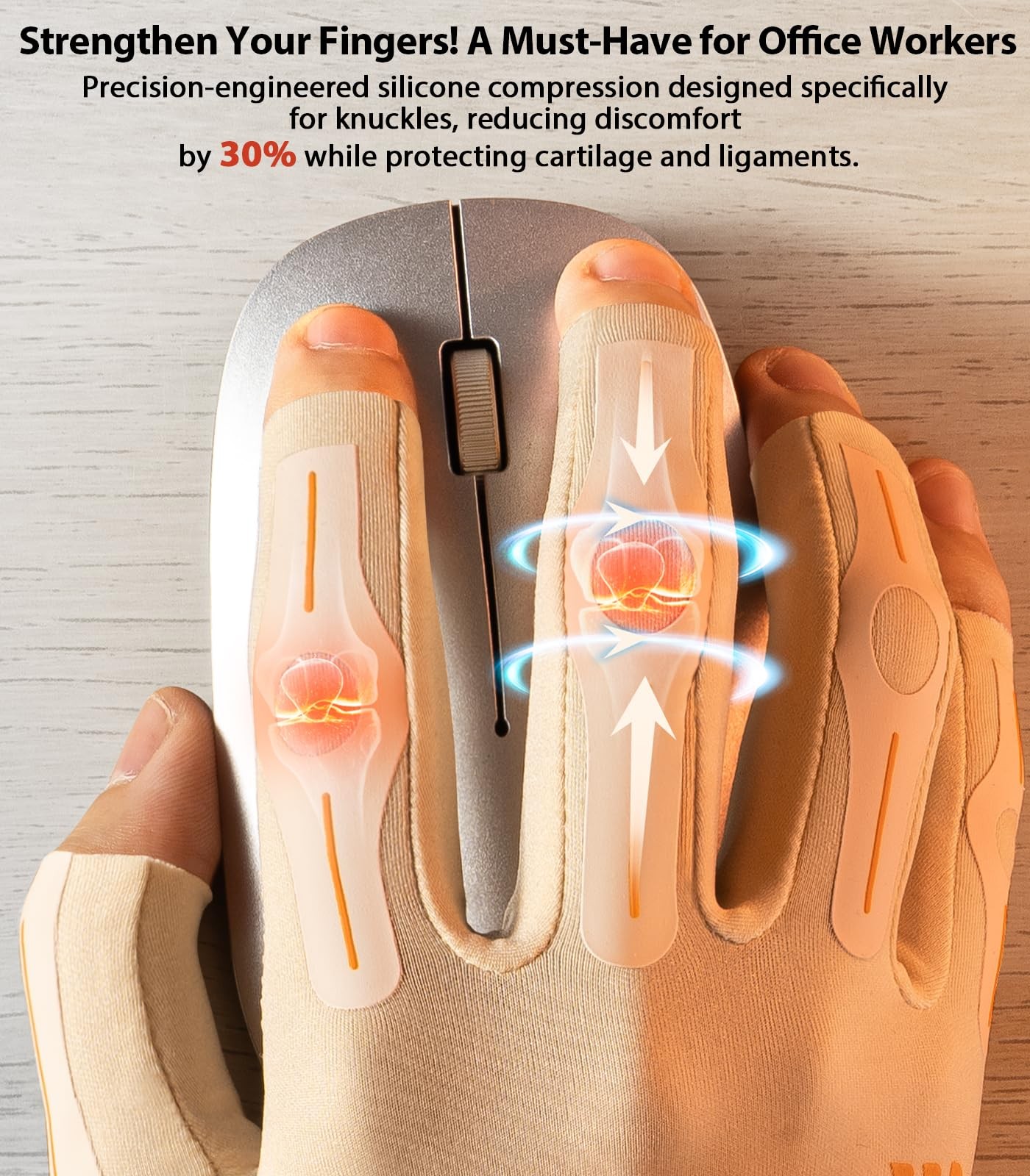 WHCOOL Targeted Compression Arthritis Gloves for Women Men Fingerless | Carpa…