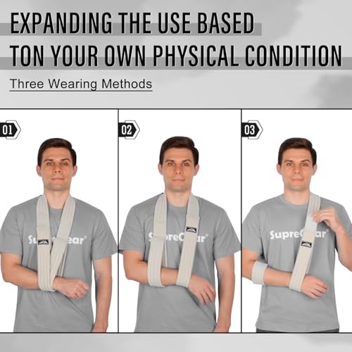 Arm Sling, Adjustable Arm Support Strap, Lightweight Shoulder Immobilizer Grey