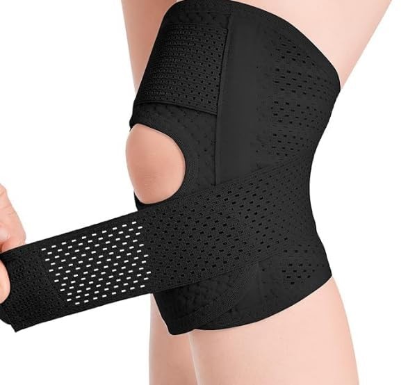 Knee patellar pad adjustable Brace tendon support knee black