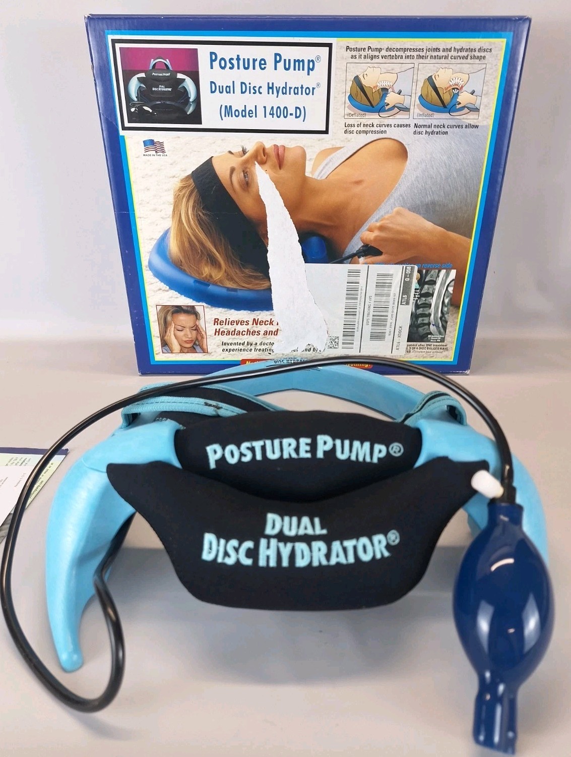Posture Pump Neck Exerciser Model 1400 D Dual Disc Hydrator USA Made