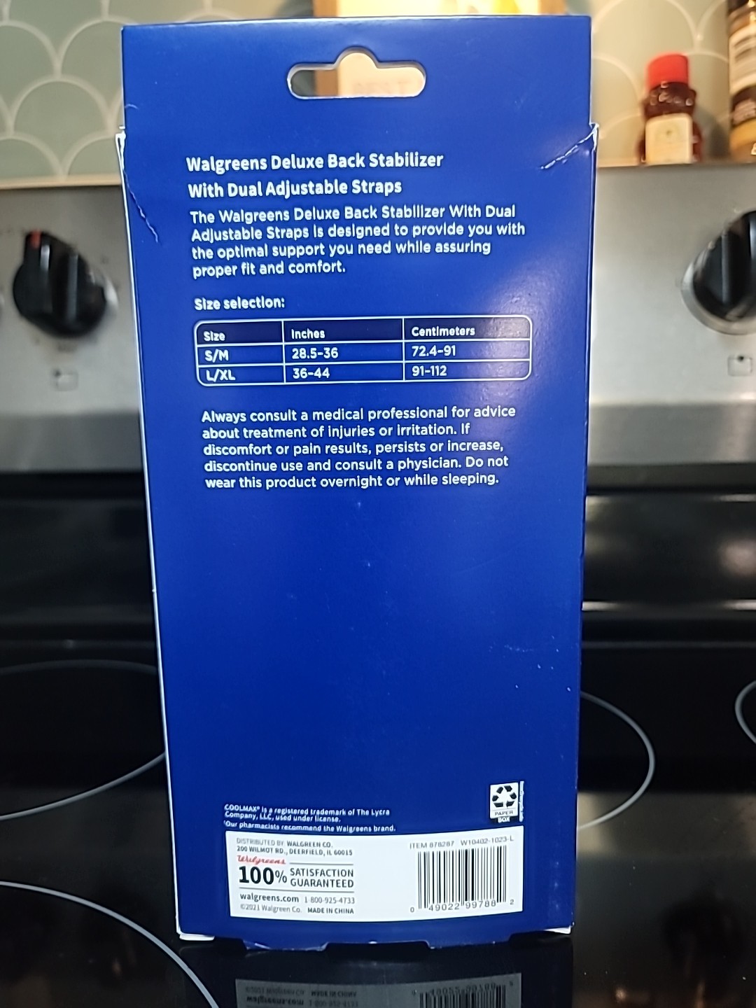 Walgreens ~ Deluxe Back Stabilizer ~ L/XL ~ New In Box