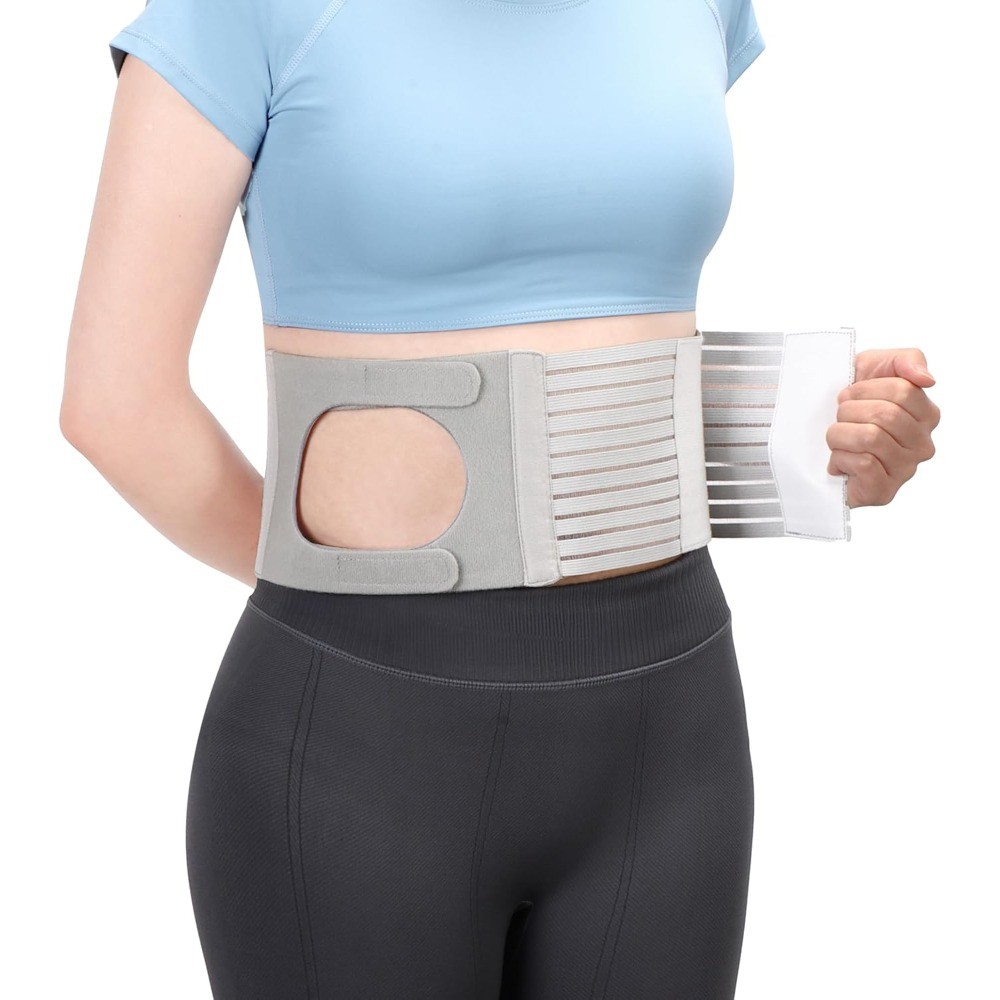 Breathable U-Shaped Parastomal Hernia Belt Adjustable Ostomy Support Belt Unisex