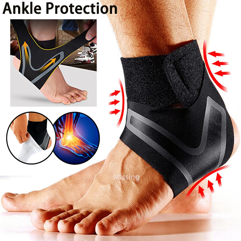 Copper Ankle Brace Foot Wrap Compression Sleeve Support Fasciitis Pain Relief