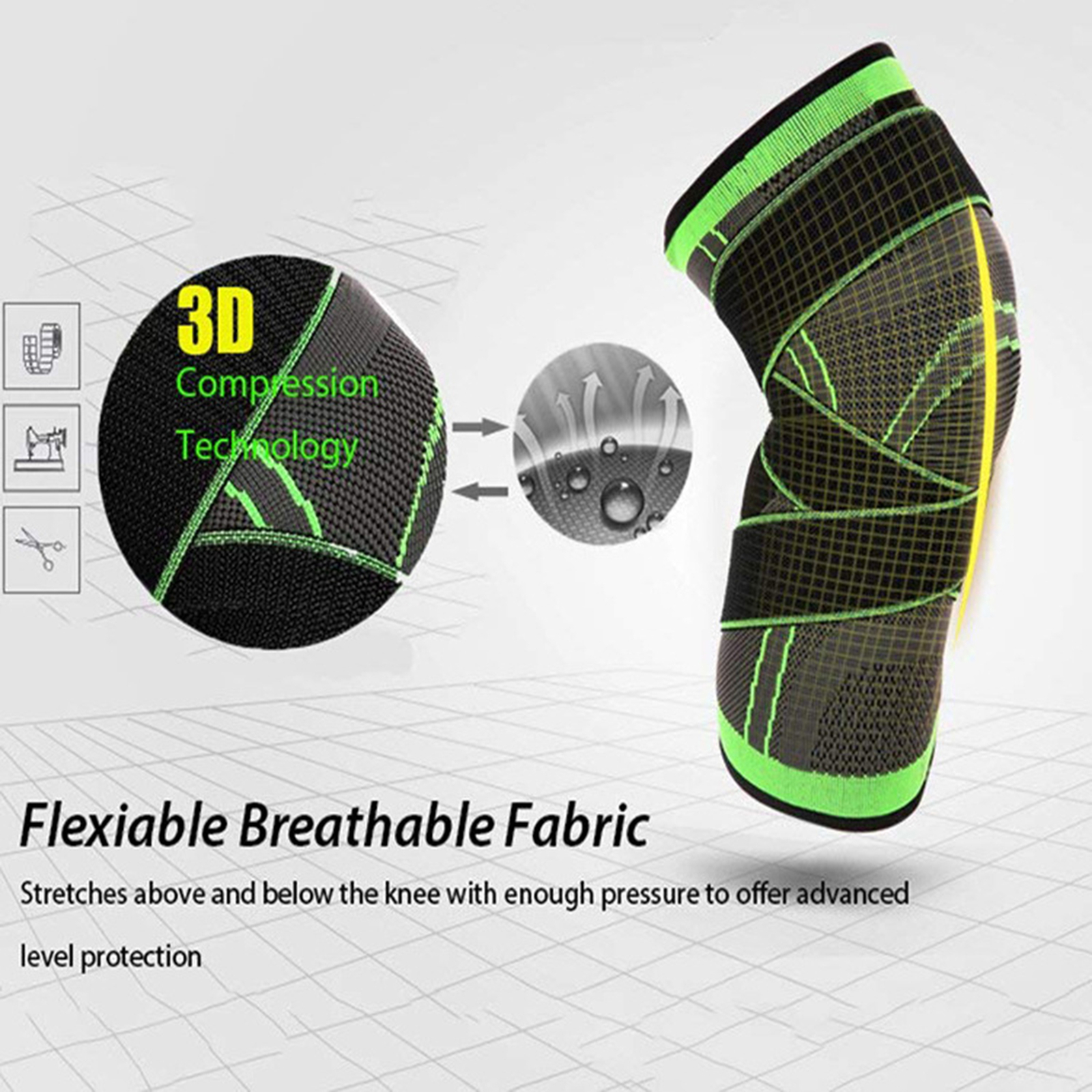 1PCS Adjustable Knee Support Knee C-ompression Sleeve Double S3M3