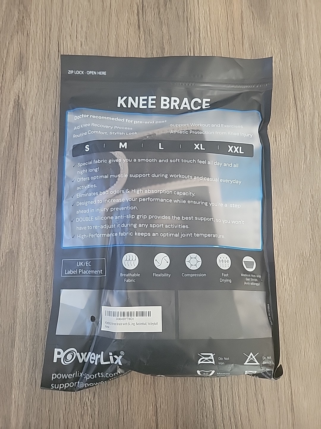 PowerLix Knee Brace and Support 4-Way Knee Compression Sleeve Men & Women Large