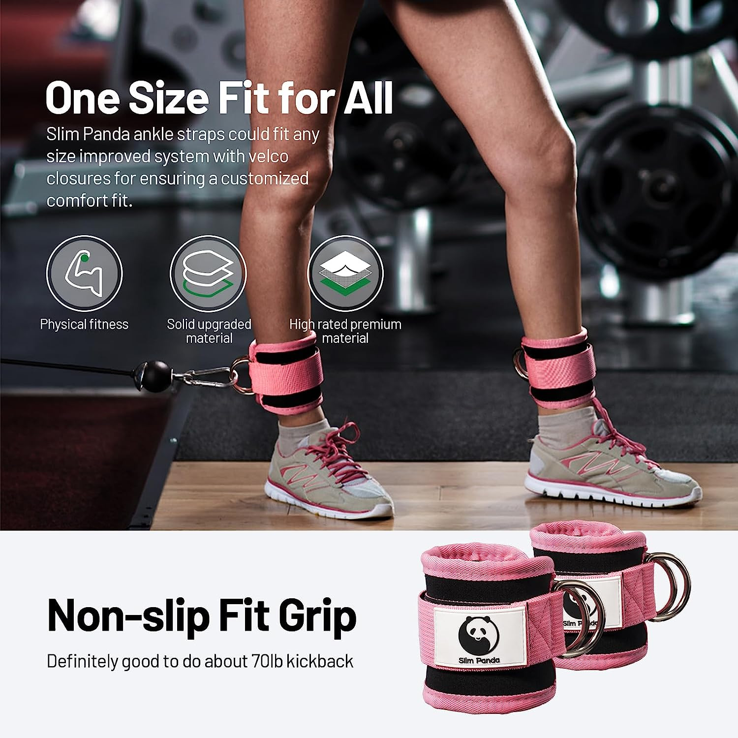 Ankle Strap for Cable Machine,Ankle Cuff for Kickbacks, Booty Hip Abductors,Glut