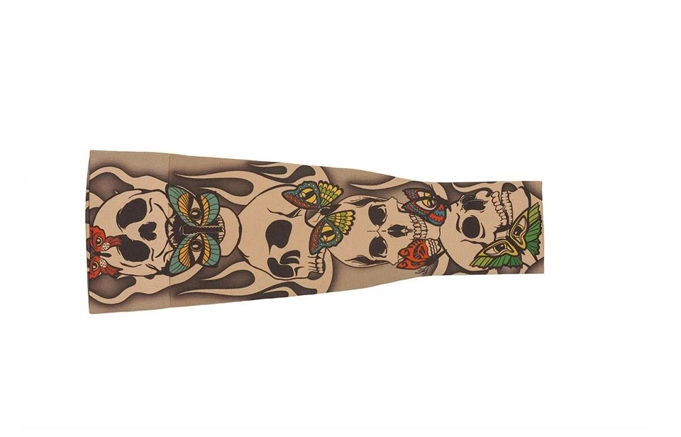 NEW LympheDivas Brown Tan Misfit Skull Butterfly Gradient Compression Sleeve S