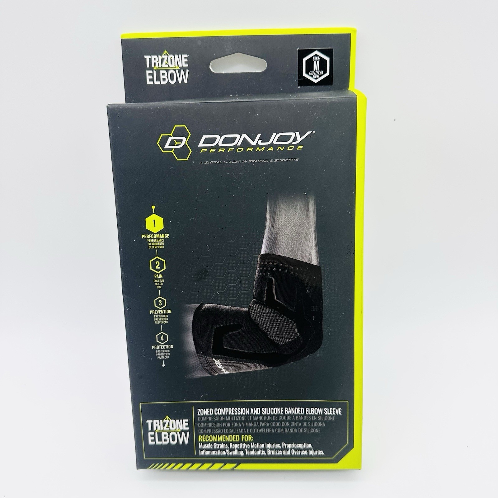 TRIZONE Silicone Elbow Support Brace with Zonal Compression – Adult Size Medium