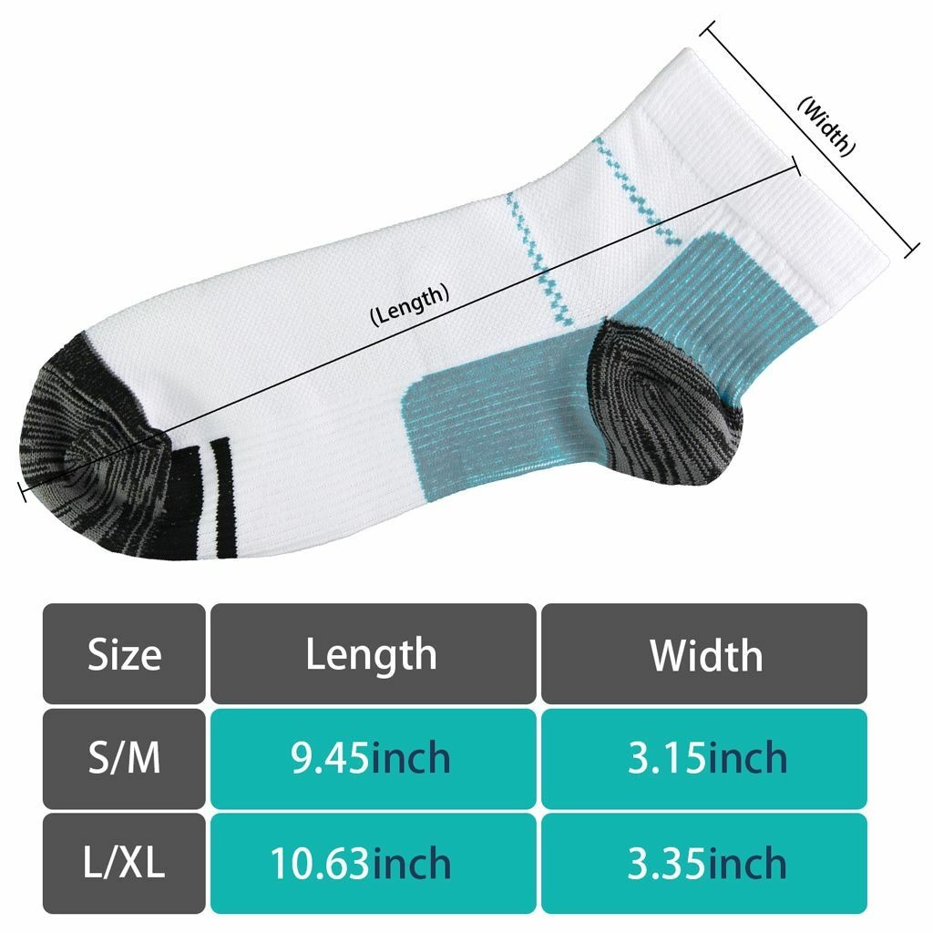 1/3/6Pairs Compression Socks Plantar Fasciitis Arch Ankle Running Support Unisex