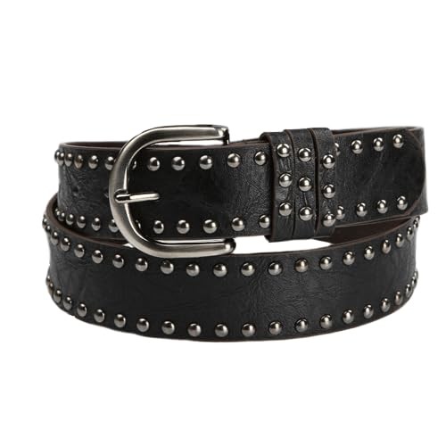 Western-Cowboy-Leather-Belts for Fit for waistline 27 – 39 inches Black-115