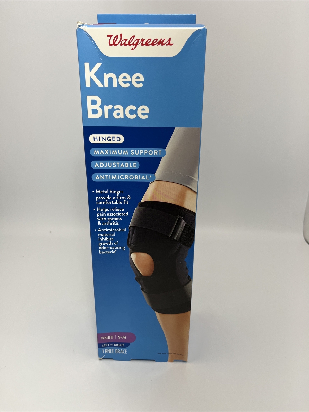 Knee Brace-Hinged-Maximum Support-Adjustable – Size S-M – Antimicrobial – New