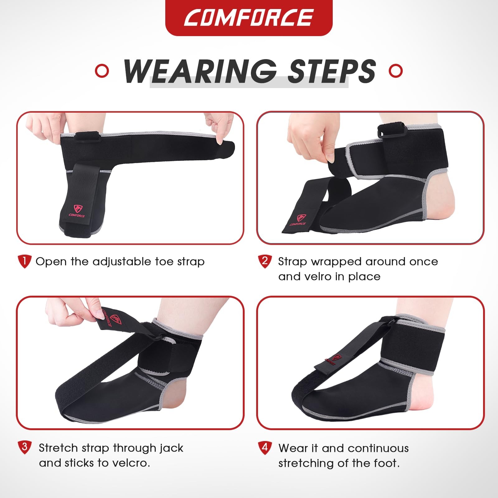 Férula nocturna para fascitis plantar, calcetín ajustable para fascitis plantar