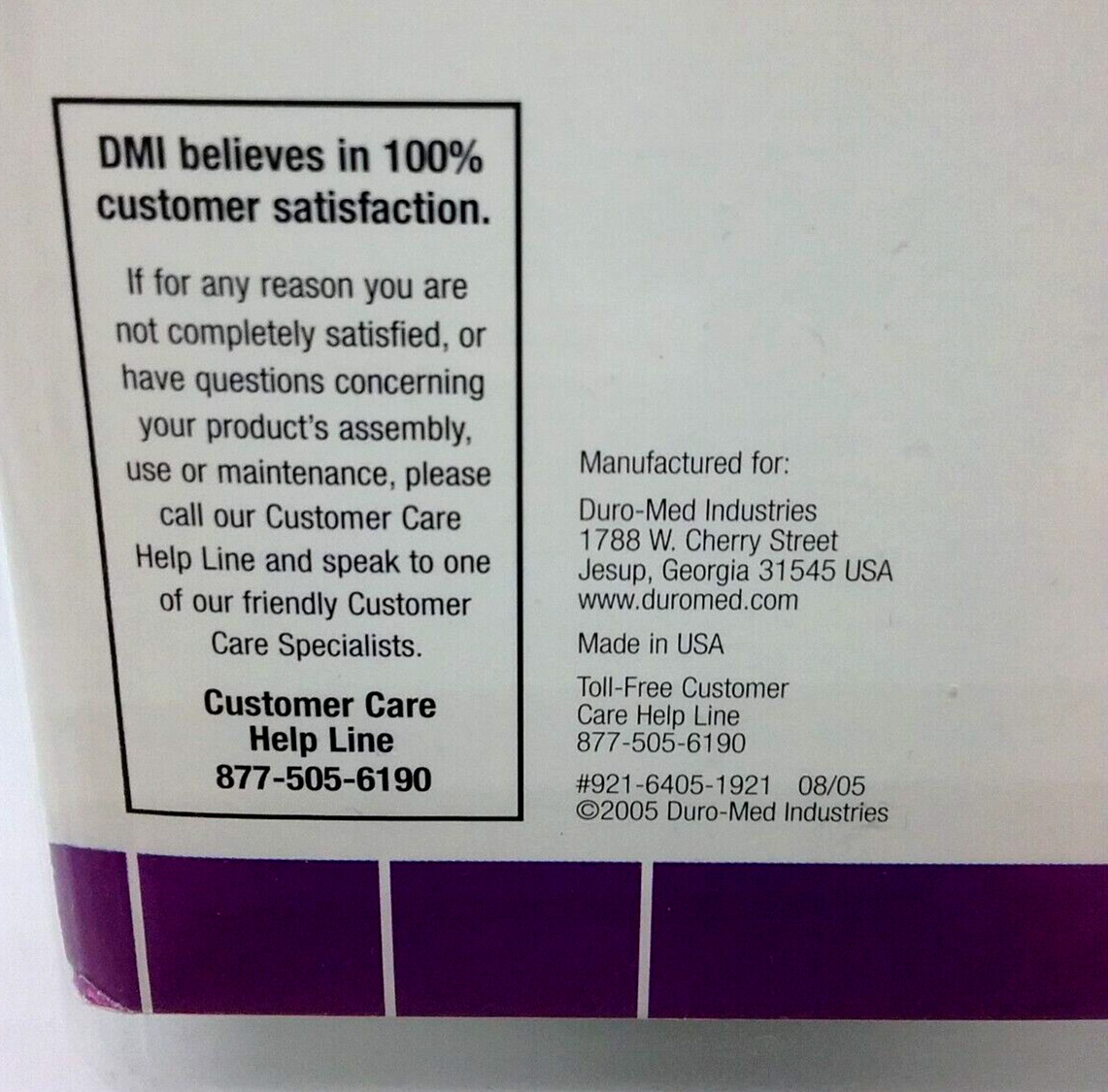 DMI Lumbar Sacral Support Belt 10″ Fits XL 42″-48″ Waist White USA 2005