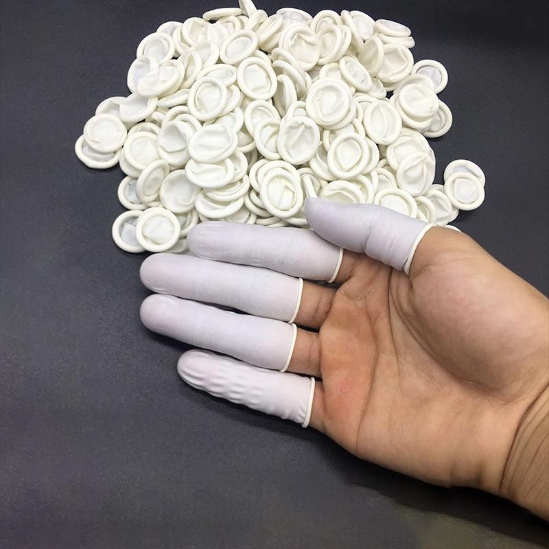 20/200pc Anti-Slip Latex Finger Cots Rubber Protector Elastic Electronic Medical
