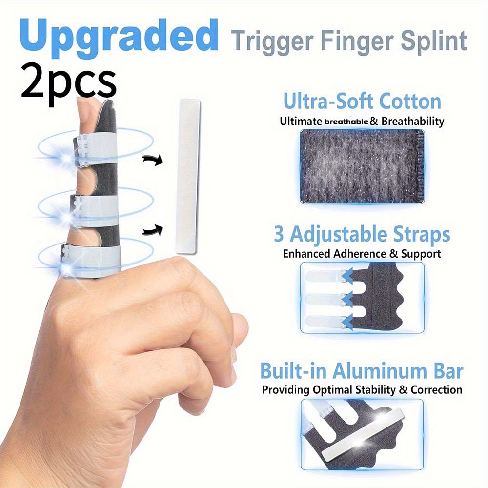 Universal Finger Fixation Straps with Aluminum Support – Sprain & Fracture Aid