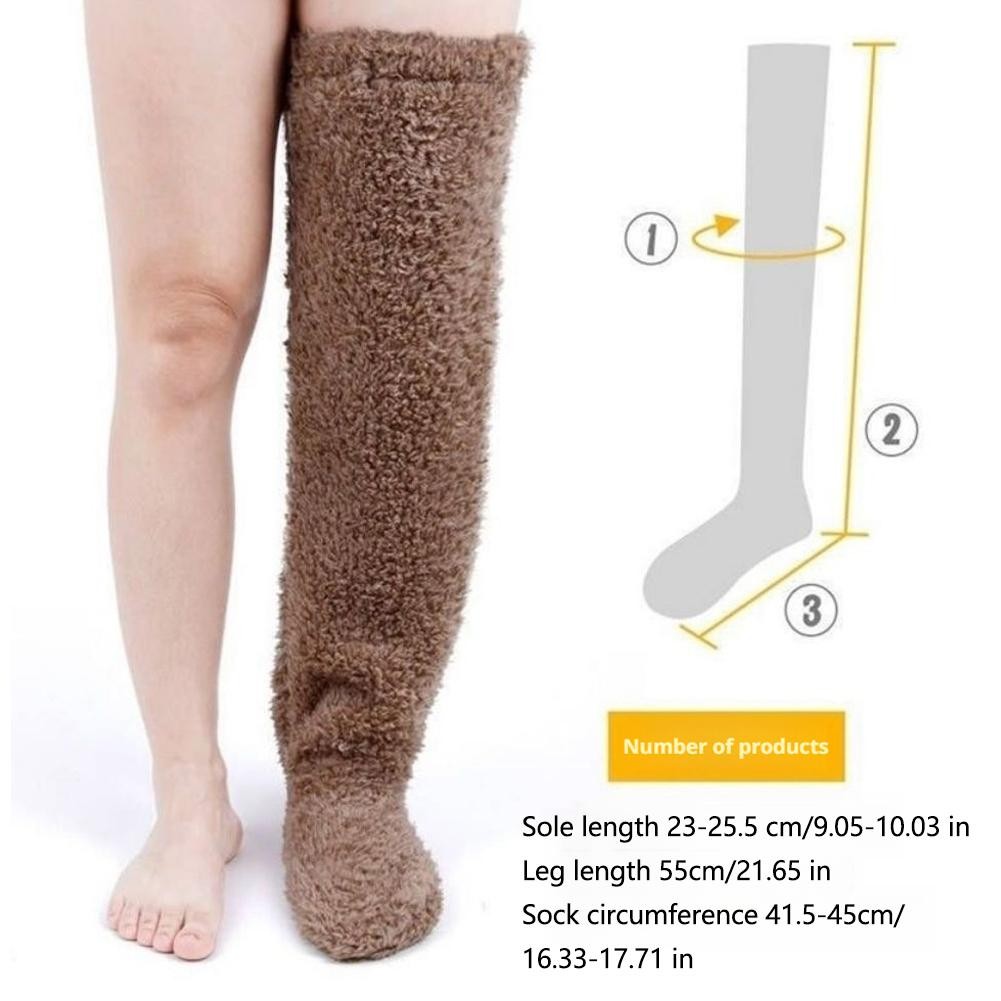 Winter Warm Women Slippers Shoes Thick Home Floor Socks Non Slip Fuzzy Socks]