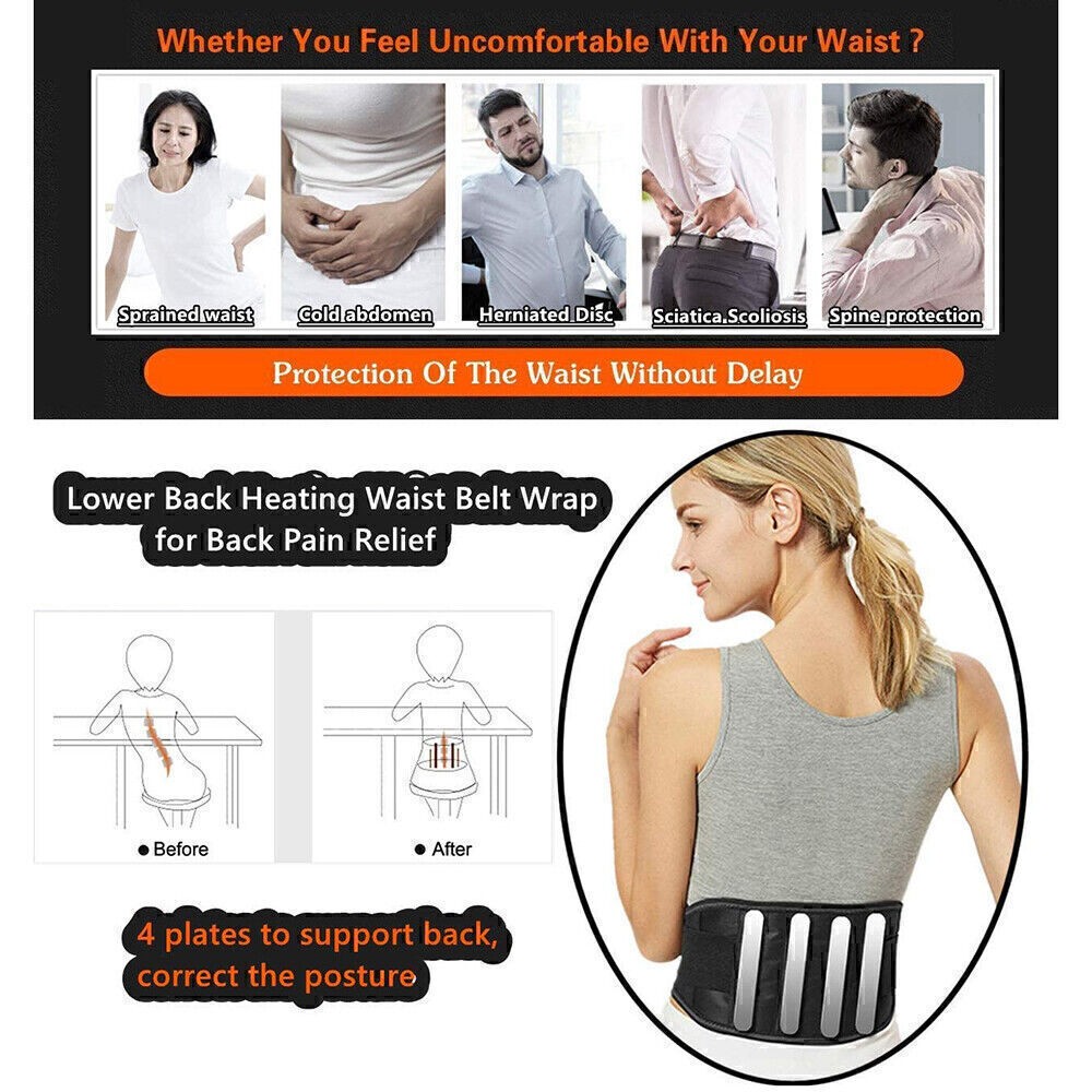 Adjustable Lower Back Brace Lumbar Support Waist Belt for Men Women Pain Relief.