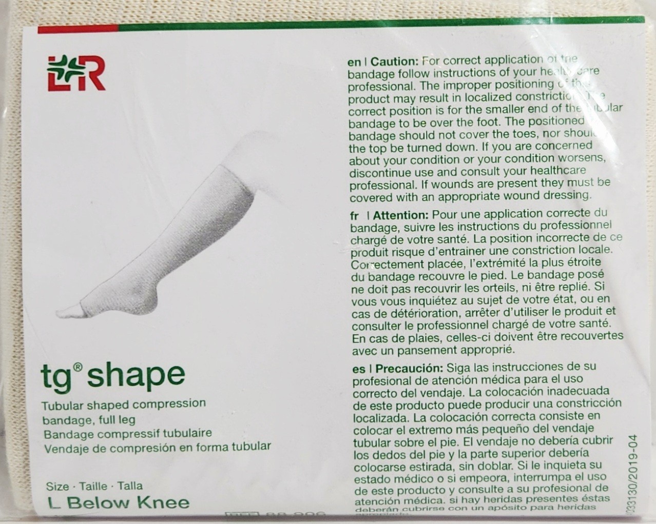 NIP TG Shape Tubular Shaped Compression Bandage Size L Below Knee Lot Of 2