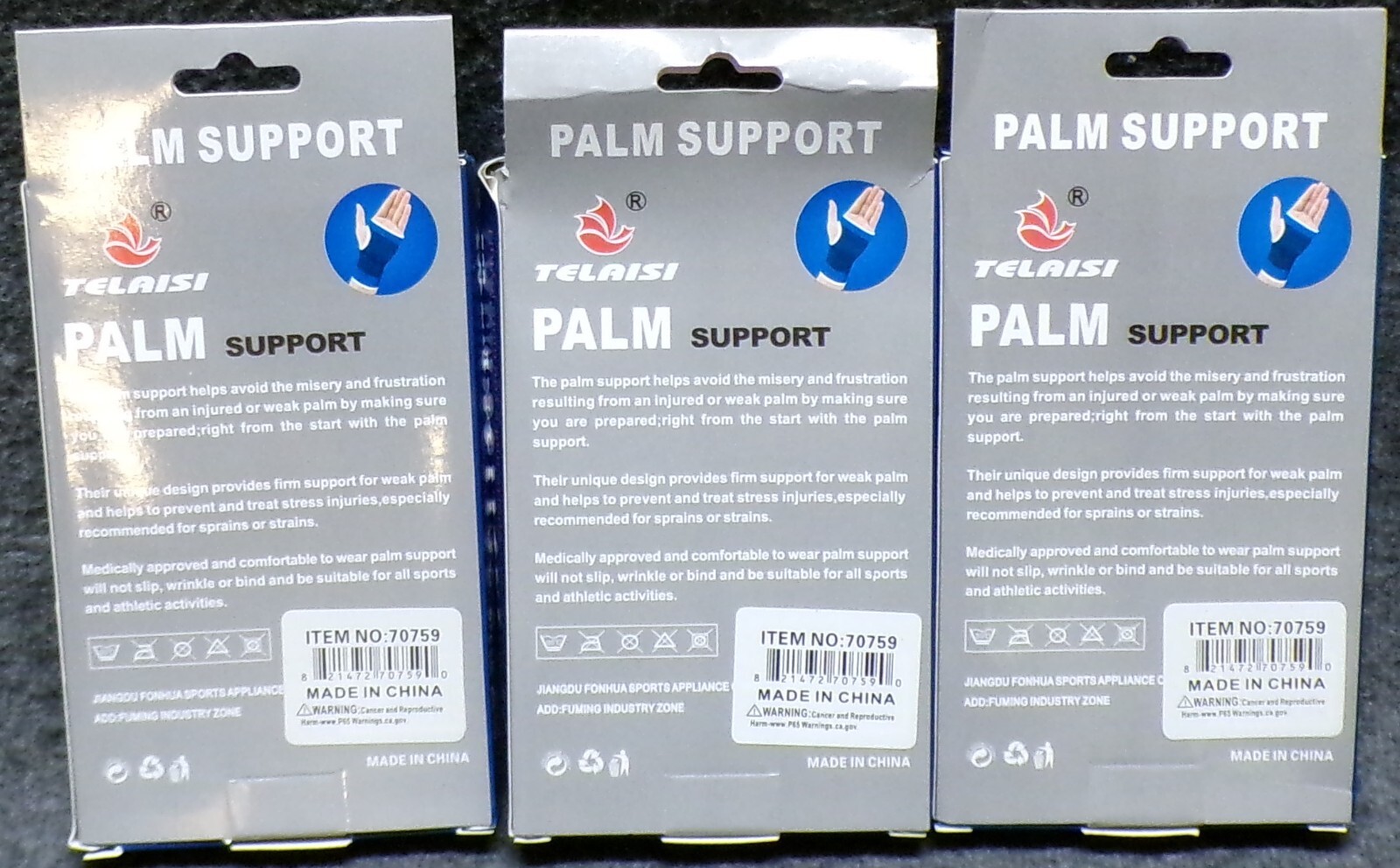 Lot of 3 Telaisi Palm Support Firm Support One Size Fits All 2 Pack Each