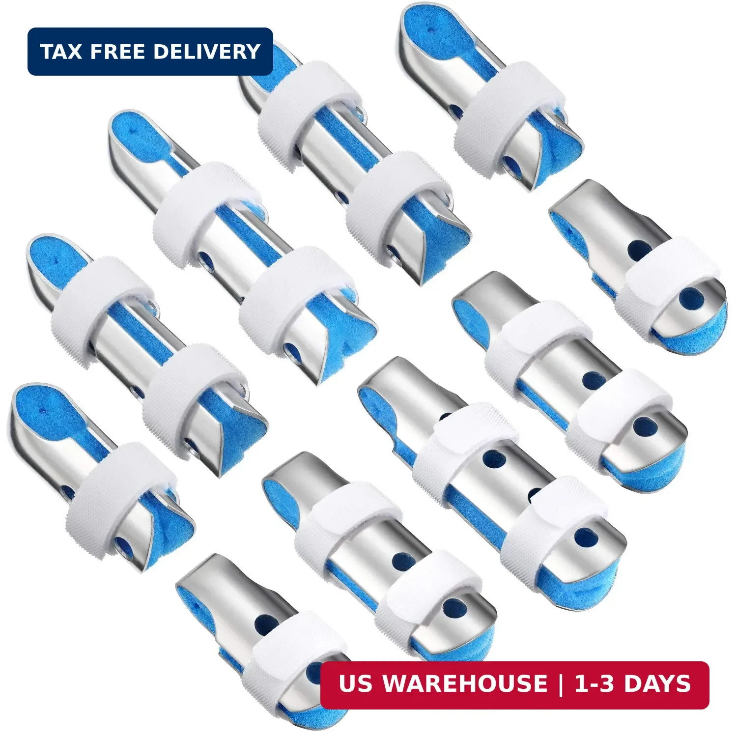 10 Pieces Finger Splints Metal Padded Support Finger Stabilizer with Soft Foa…
