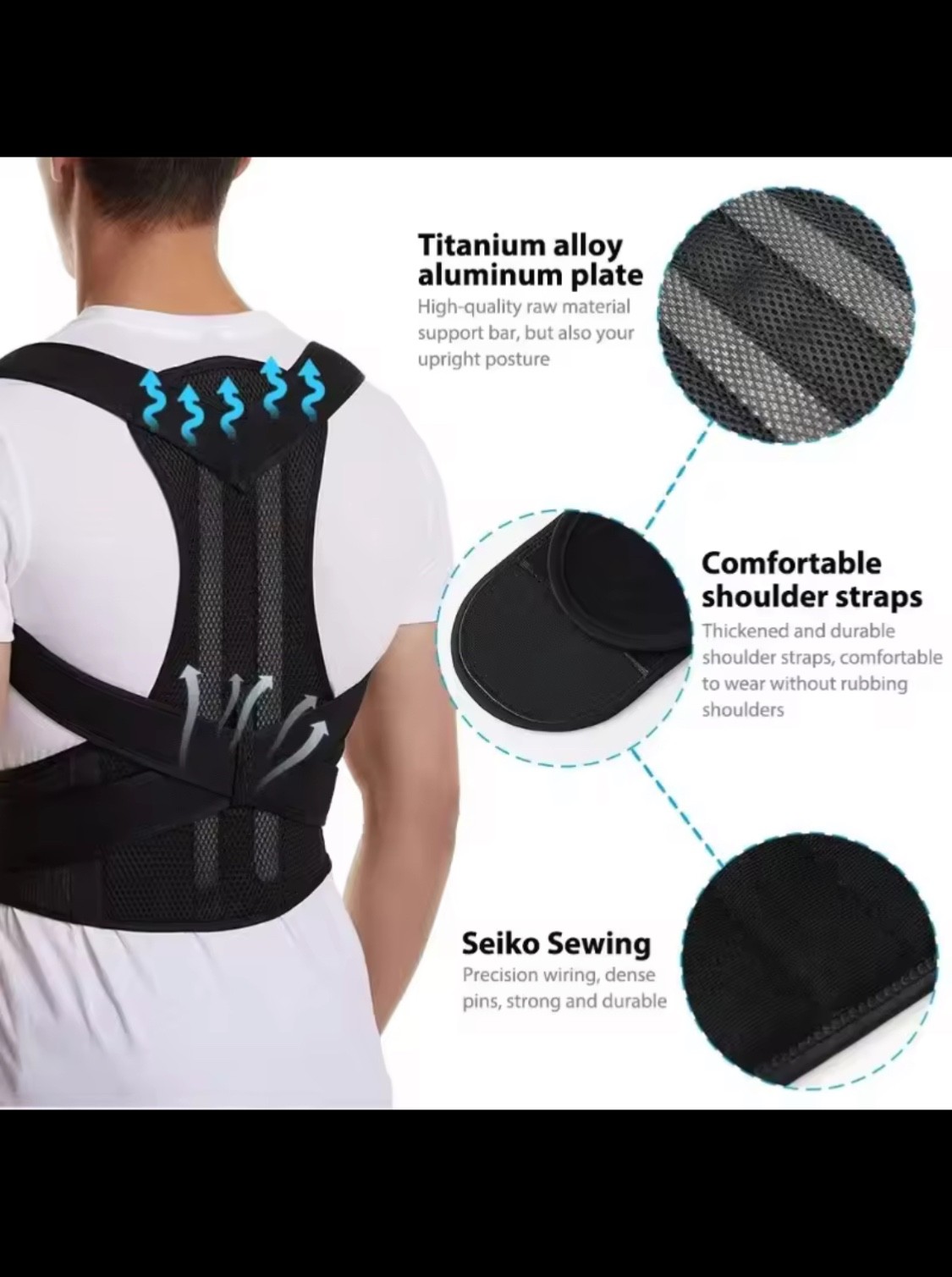 Reinforced Belt Lumbar Column Posture Corrector Vest Adjustable Back Support