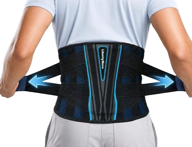 Back Brace Low Back Pain Relief 9″ Wide Lumbar Support Removable Aluminum Panel