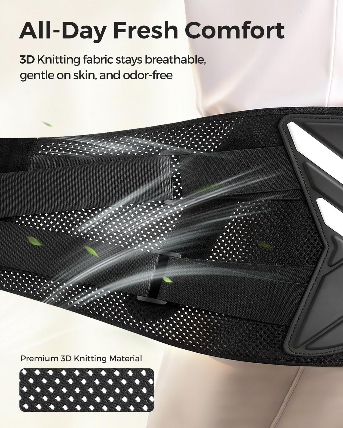 Ergonomic Breathable Back Support Brace for Men & Women – Lower Back Pain Relief