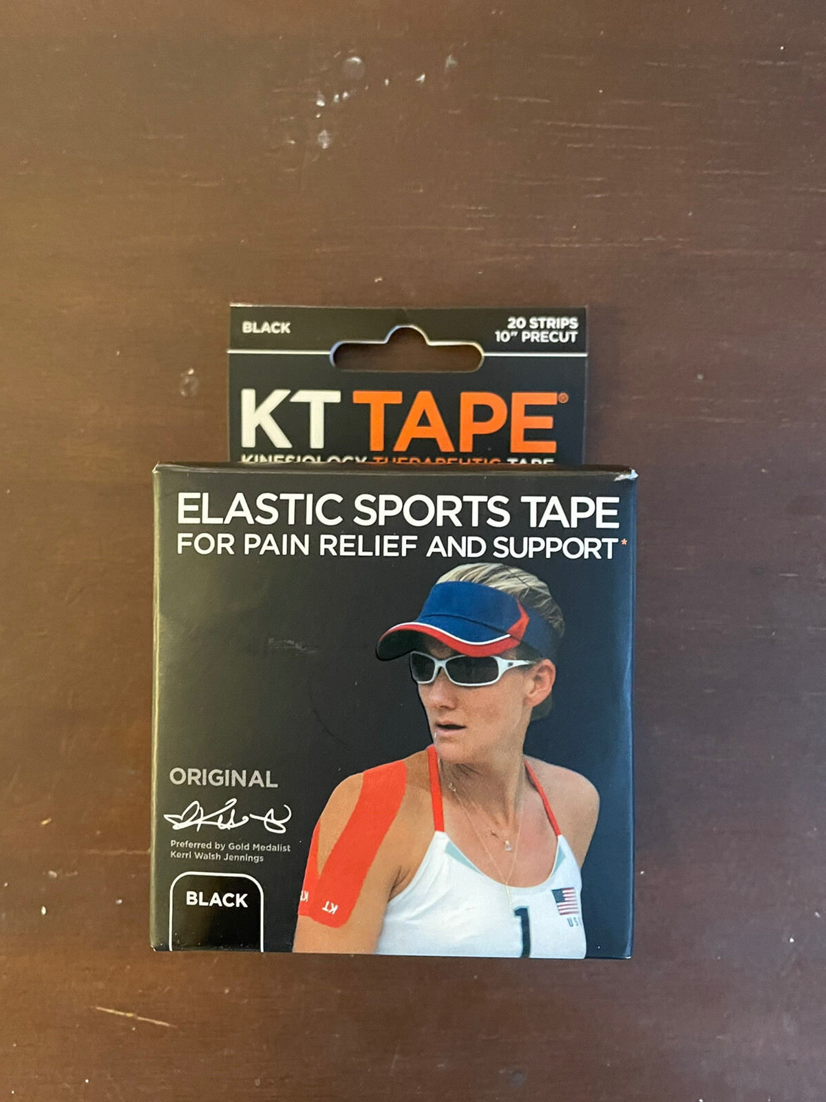 KT Tape Cotton 10″ Precut Kinesiology Therapeutic Sports Roll, 20 Strips, Black