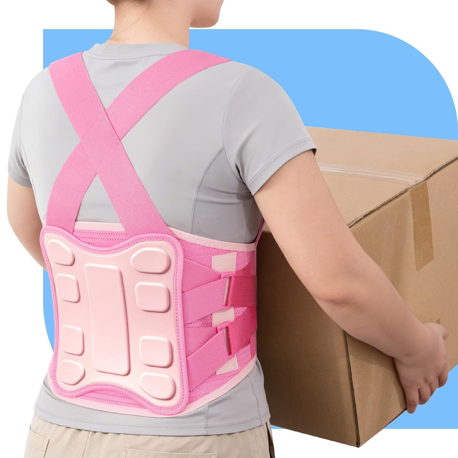 Back Brace for Women Men Lower Support Belt Braces Lifting Work Lift Heavy | Pai