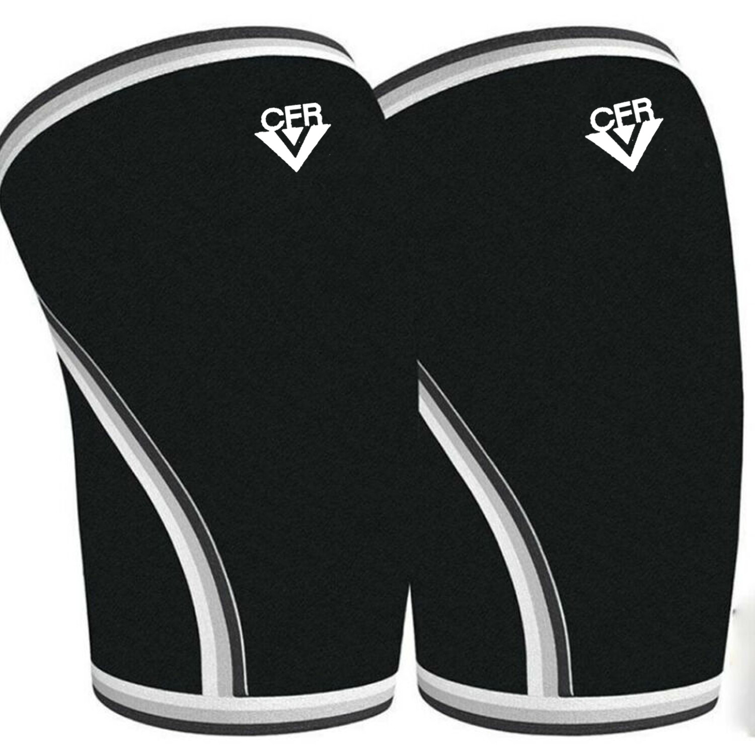 Knee Sleeves Support Crossfit Power Weight Lifting Squats Brace PAIR (7mm) Black