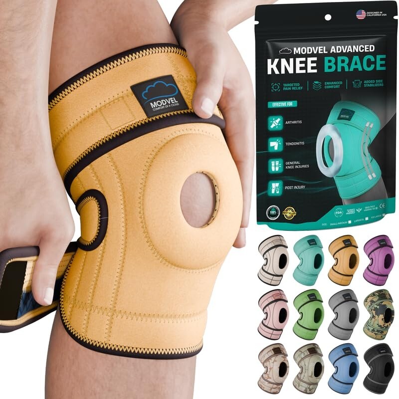Modvel Advanced Knee Brace w/Side Stabilizers Patellar Pad L – XL Orange – NEW!