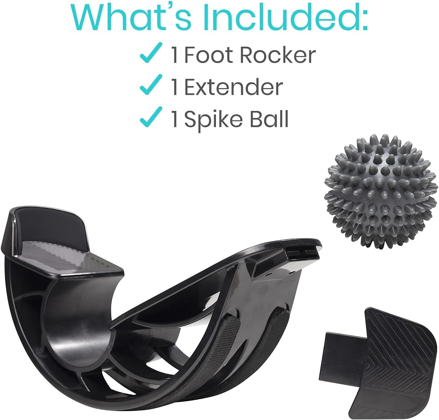Vive Adjustable Calf Stretcher – Foot Rocker for Plantar One Size, Black